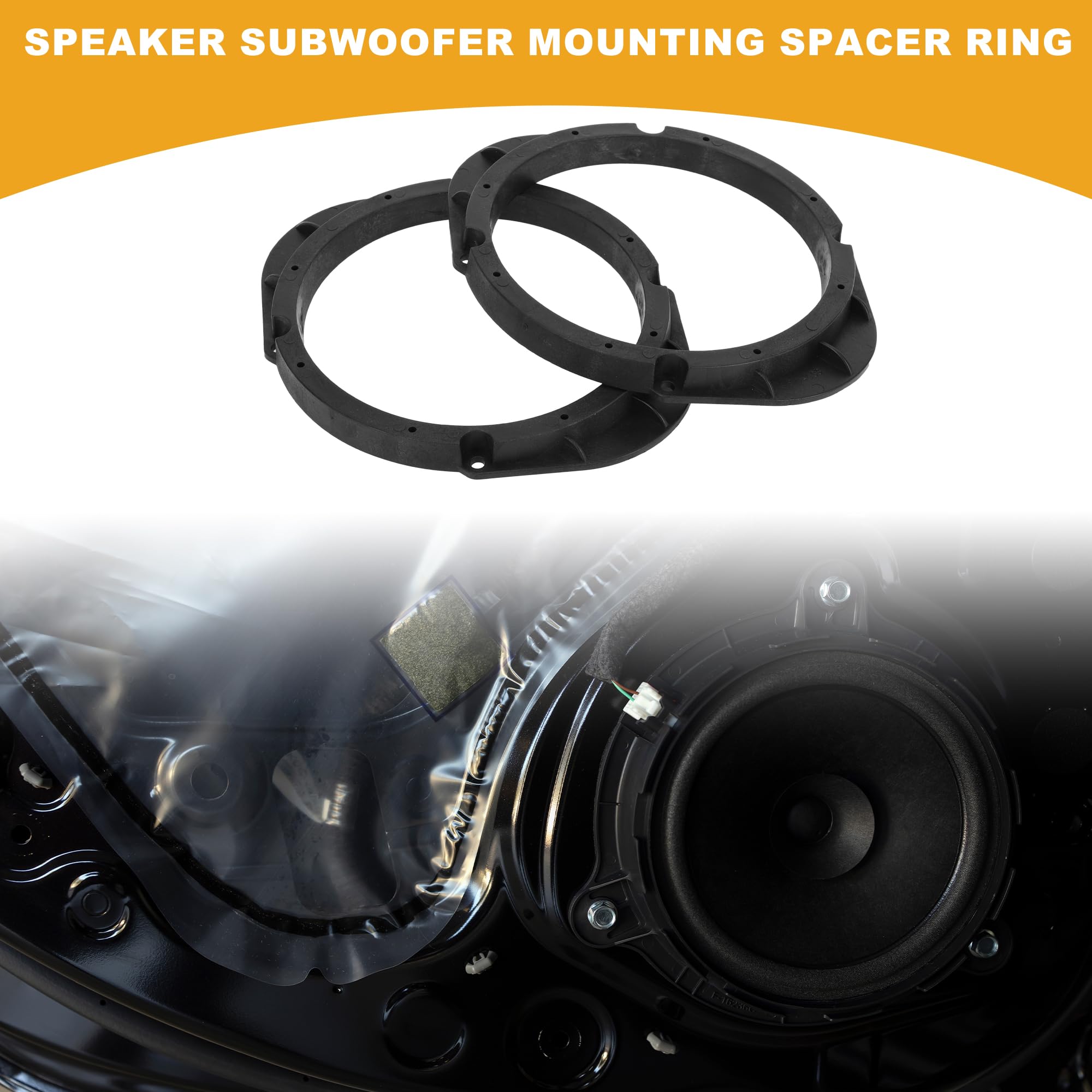 Pierścień dystansowy do głośników 5 x 7 do 6,5" adapter głośnika wysokotonowego do głośników samochodowych - subwoofer, pierścień dystansowy do Mazda ABS, czarny, wodoszczelny