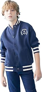 كارديجان/بوليرو منسوج بقصة عادية ورقبة دائرية ضيقة وأكمام طويلة للأولاد من ديفاكتو، موديل B6538A8