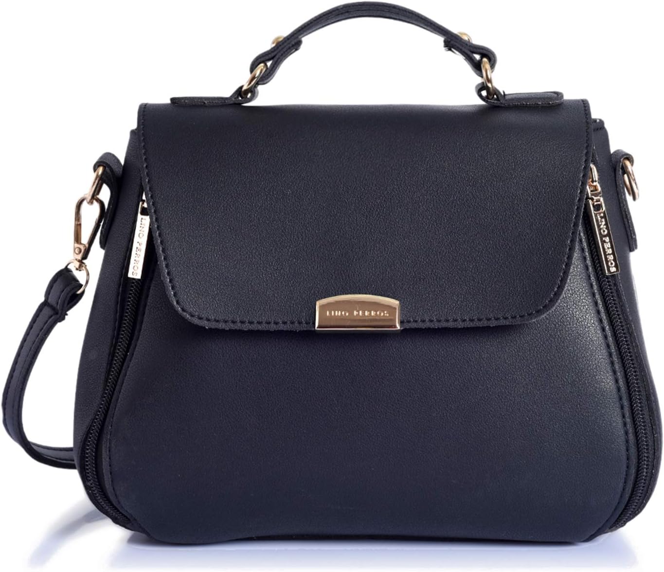 ino Perros Lavendar Leatherette Satchel (BLACK) ITEM NAME- LWHB02236