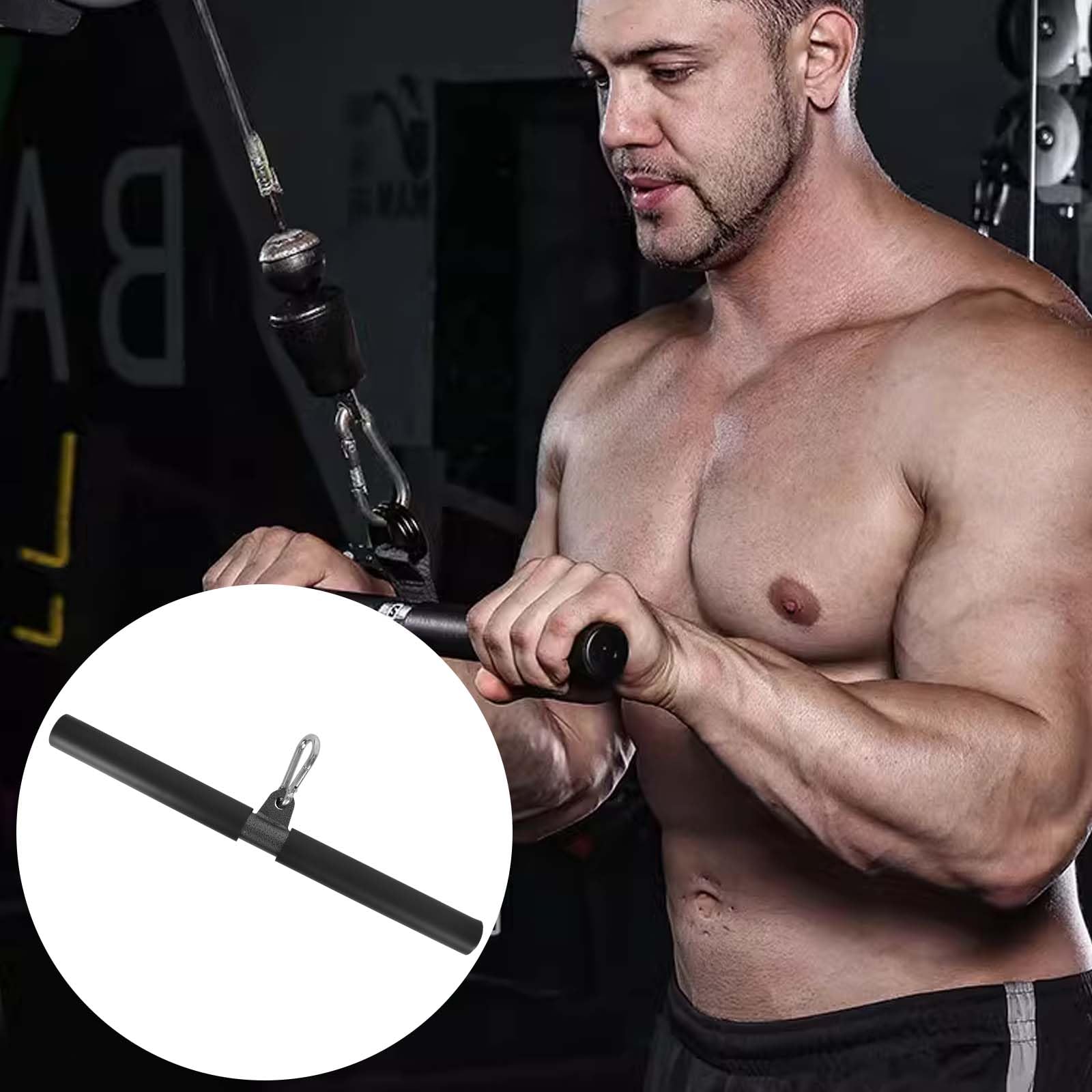 Fitness LAT drążek do ściągania, obrotowy prosty drążek, drążek na biceps i triceps z karabińczykiem, przystawki do maszyn kablowych, trening siłowy mięśni ramion, przystawka do ściągania LAT z