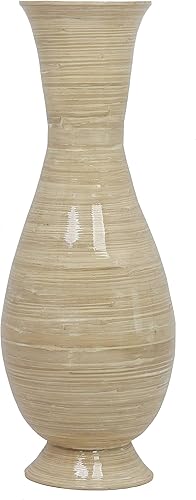 Miniatura 3 de Jarrón decorativo alto y moderno hecho a mano, acabado de bambú natural, decoración contemporánea del hogar, bambú hecho a mano, diseño interior