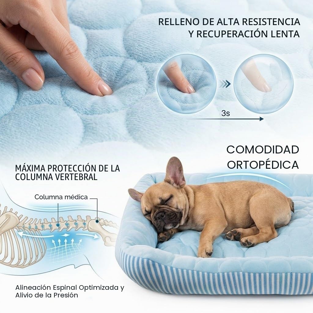 Cama de Refrigeración para Perros Grandes, Medianos y Pequeños, Alfombrilla de Refrigeración para Perros con Tela de Seda Helada Auto-refrigerante, Lavable, Cama de Verano para Mascotas para Interior