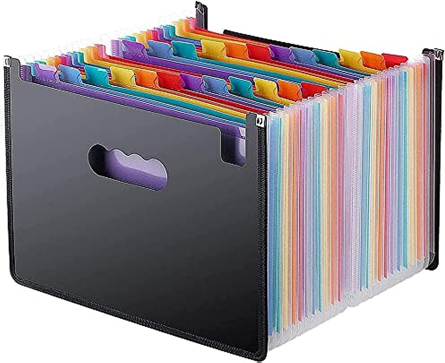 KASTWAVE KASTWAVE Expanding File Folder 24 Pockets letter Colour: Multi | Material: Plastic | Style: Modern | Brand: KASTWAVE | Sheet size: Letter | Tab cut: 1/5 Cut