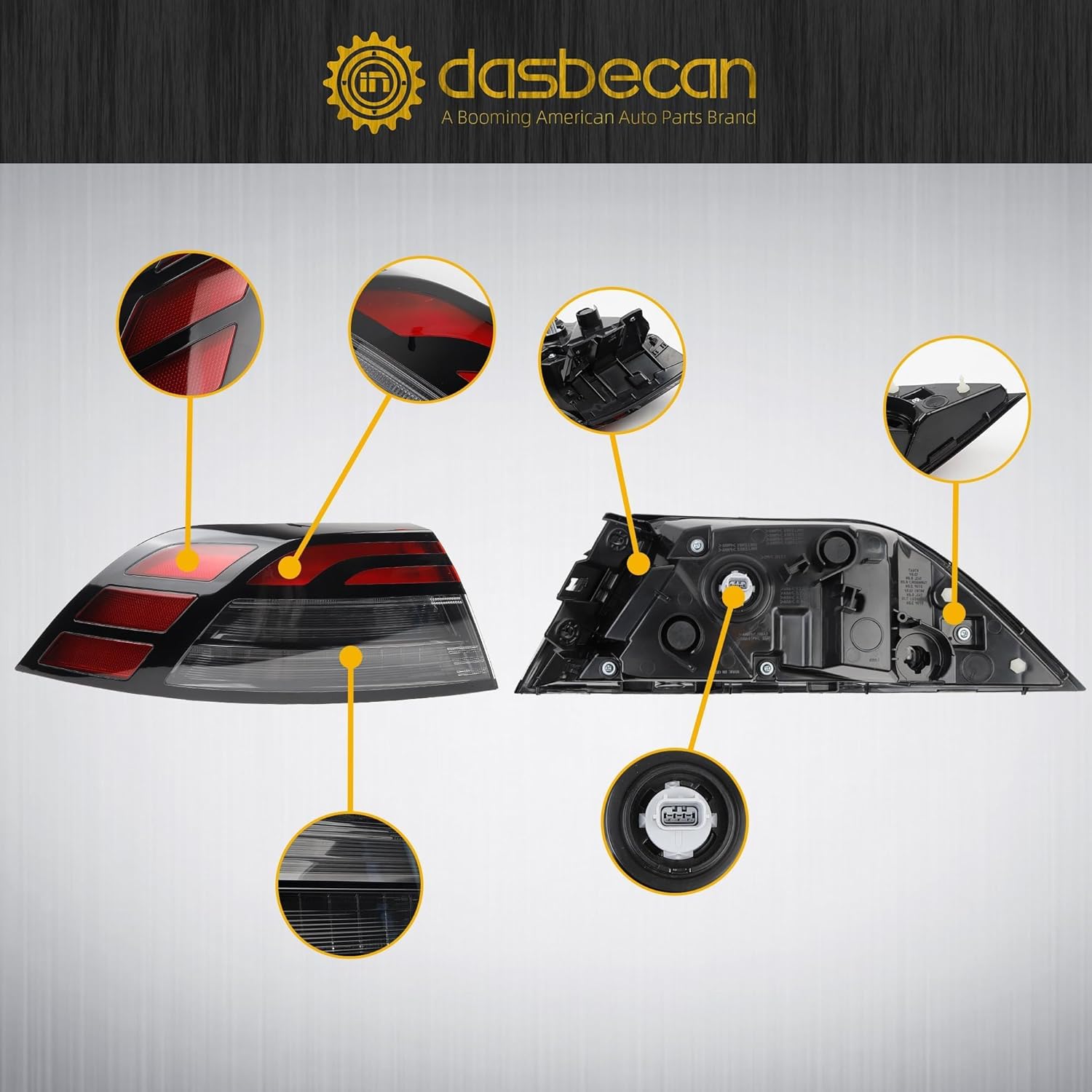Dasbecan Tail Light Assembly LED Compatible With 2023 2024 2025 2026 Honda Accord Taillight Rear Lamp Left Driver Side 33550-30A-A01