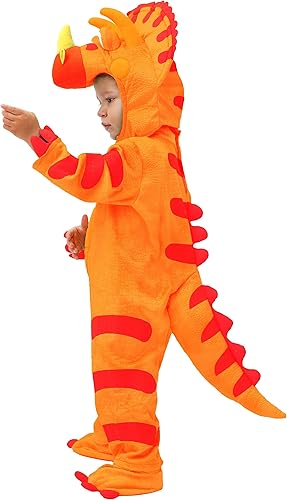 Miniatura 10 de Spooktacular Creations Triceratops Deluxe - Disfraz de dinosaurio para niños para Halloween, dinosaurio, vestido de fiesta, juego de rol y cosplay, M