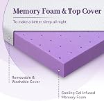 SINWEEK 2 Inch Gel Memory Foam Mattress Topper Twin XL Size/Twin Extra Long, Ventilated High Density Pad for Back Pain, Bed Topper with Removable Soft Cover, CertiPUR-US Certified