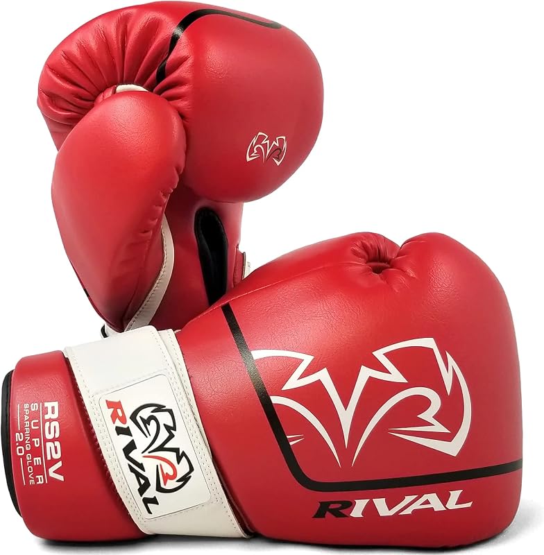 RIVAL Boxing RS2V 2.0 Super Sparring Gloves - Uses a Single Strap, Hook and Loop System Instead of Laces, Soft Inner Lining