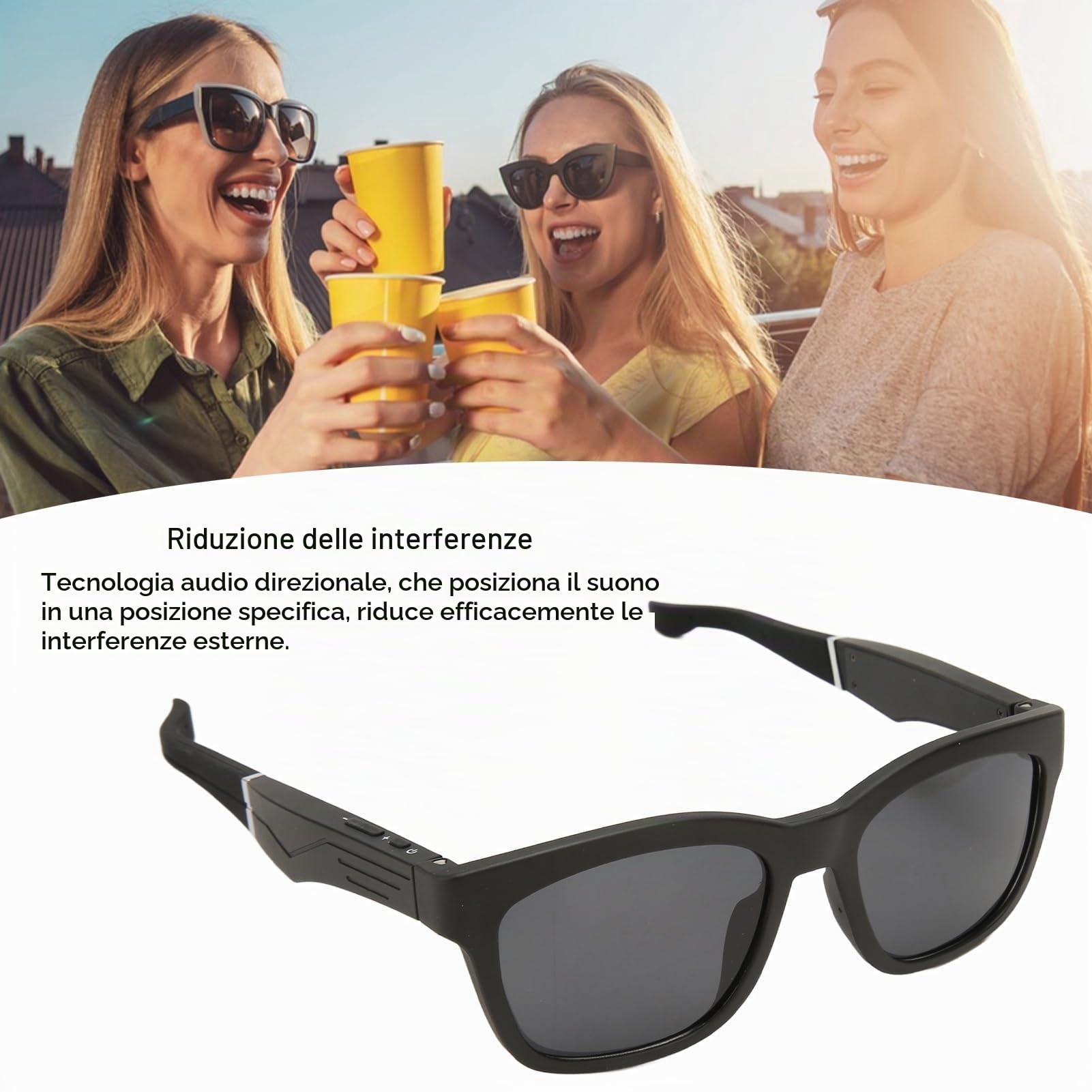 OcchialiIntelligenti Occhiali da Sole Wireless a Conduzione Ossea per Guida, Vacanze, Spiaggia con5.0, Riduzione del Rumore (#2)