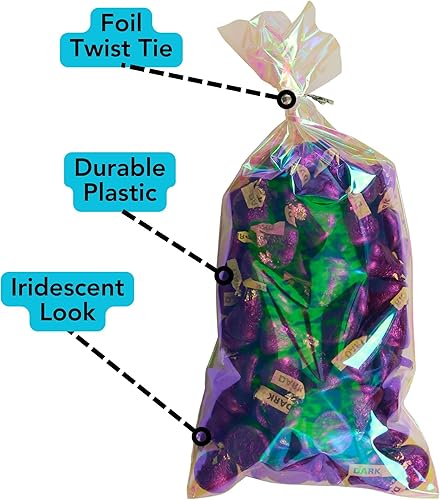 Miniatura 6 de Iconikal Bolsas para violonchelo, holográficas iridiscentes, 5 x 11 pulgadas, 100 unidades