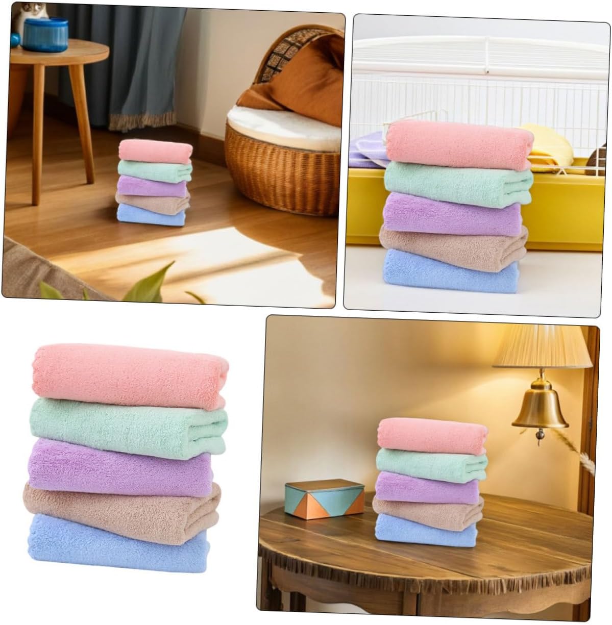 ORFOFE 10pcs Guinea Pig Soft Bedding Fleece Cage Liners Washable Absorbent Pet Bath Towels for Small Animals Hamsters Rabbits Rodents Cozy Cage Pads