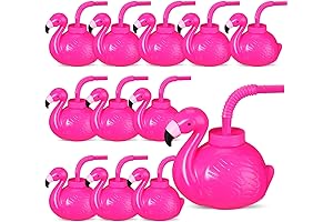Flamingo Party Cups with Lid Straw Hawaiian Luau Party Favors