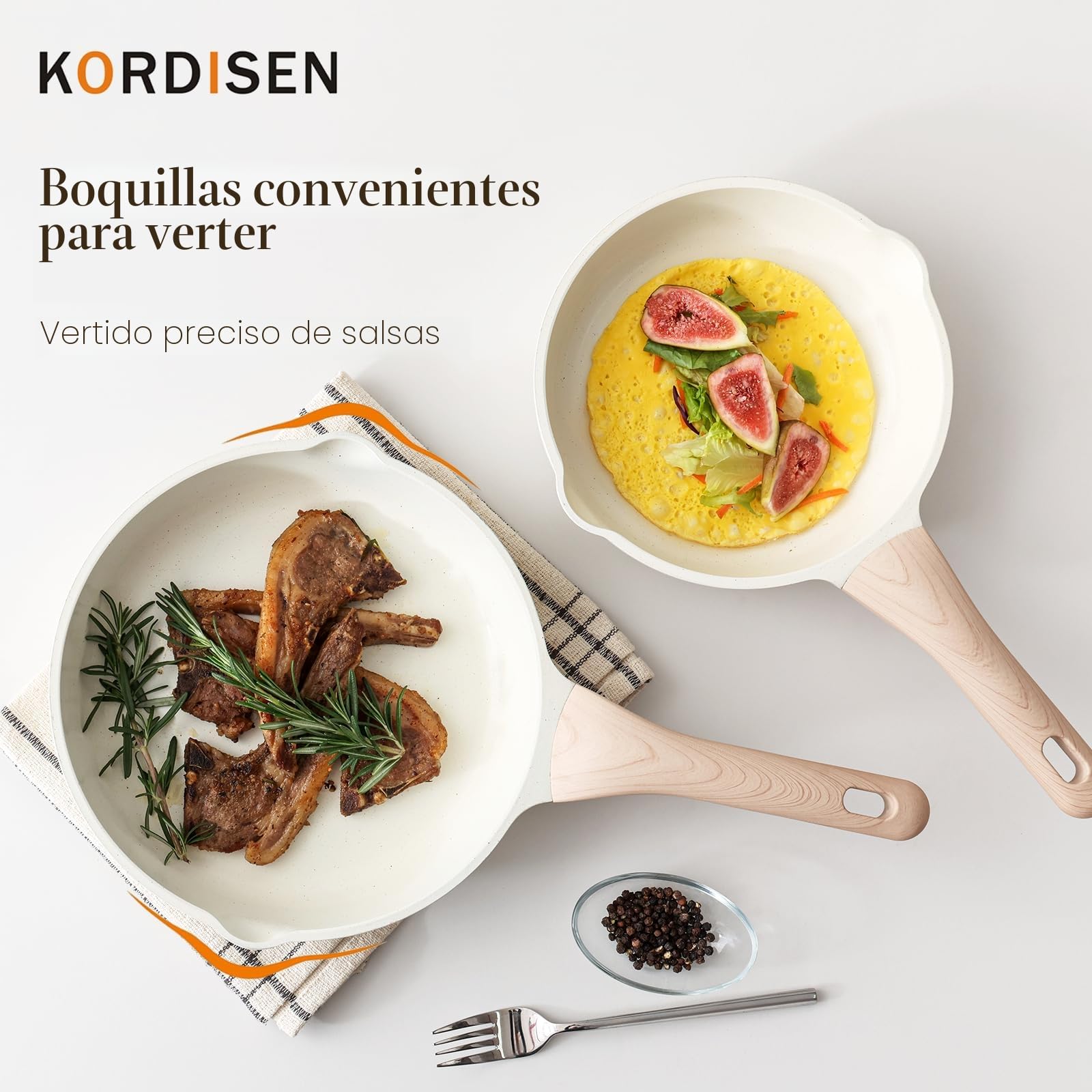 Kordisen Sartén Cerámica Juego 20/24/28 cm, Sartén Antiadherente Inducción, Saludable y No Tóxica, Sin PFOA y PFAS