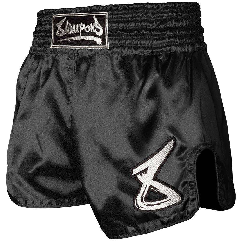 8WeAPONS8 Weapons Strike Muay Thai Shorts Black/White