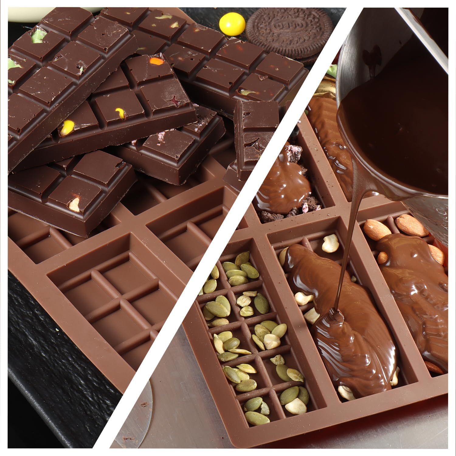 Chocolate Bar Mold, Food-Grade Chocolate Silicone Molds