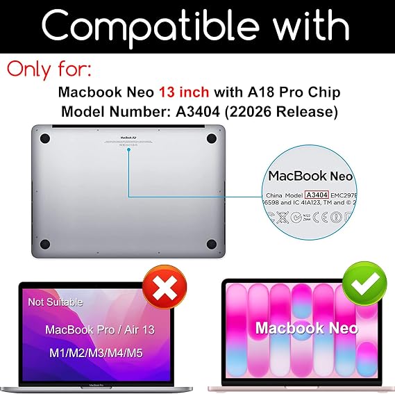 MacBook Neo 13インチ用パームレストプロテクター パームレストカバー トラックパッドカバー タッチバースキン MacBook Neo A18 Pro A3404 2026用 - ブルー