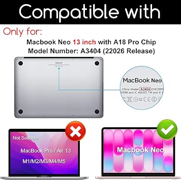 MacBook Neo 13インチ用パームレストプロテクター パームレストカバー トラックパッドカバー タッチバースキン MacBook Neo A18 Pro A3404 2026用 - ブルー
