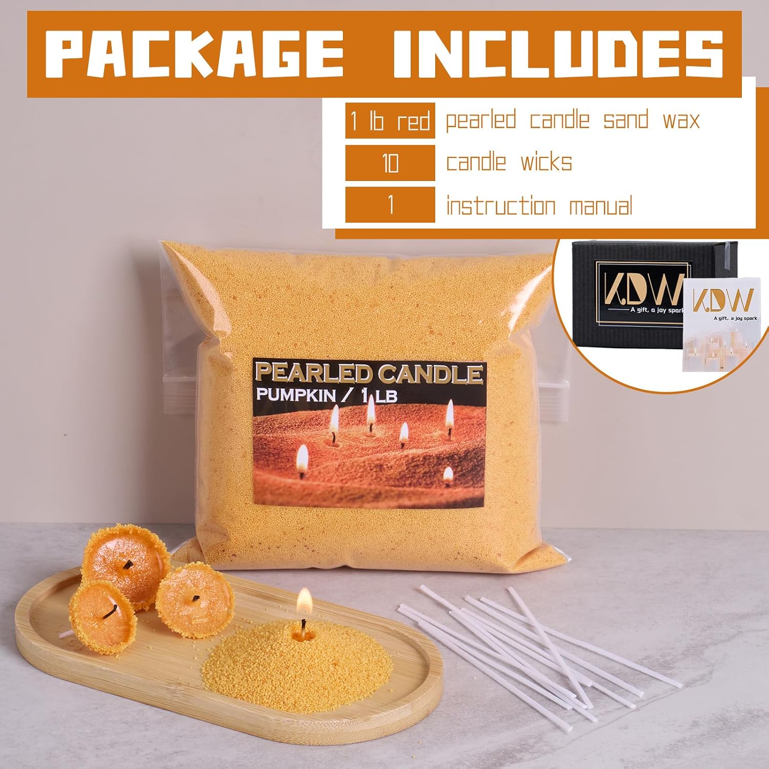 Pearled Candle Sand Wax, Sand Candle Kit, Pumpkin Refillable DIY Kits