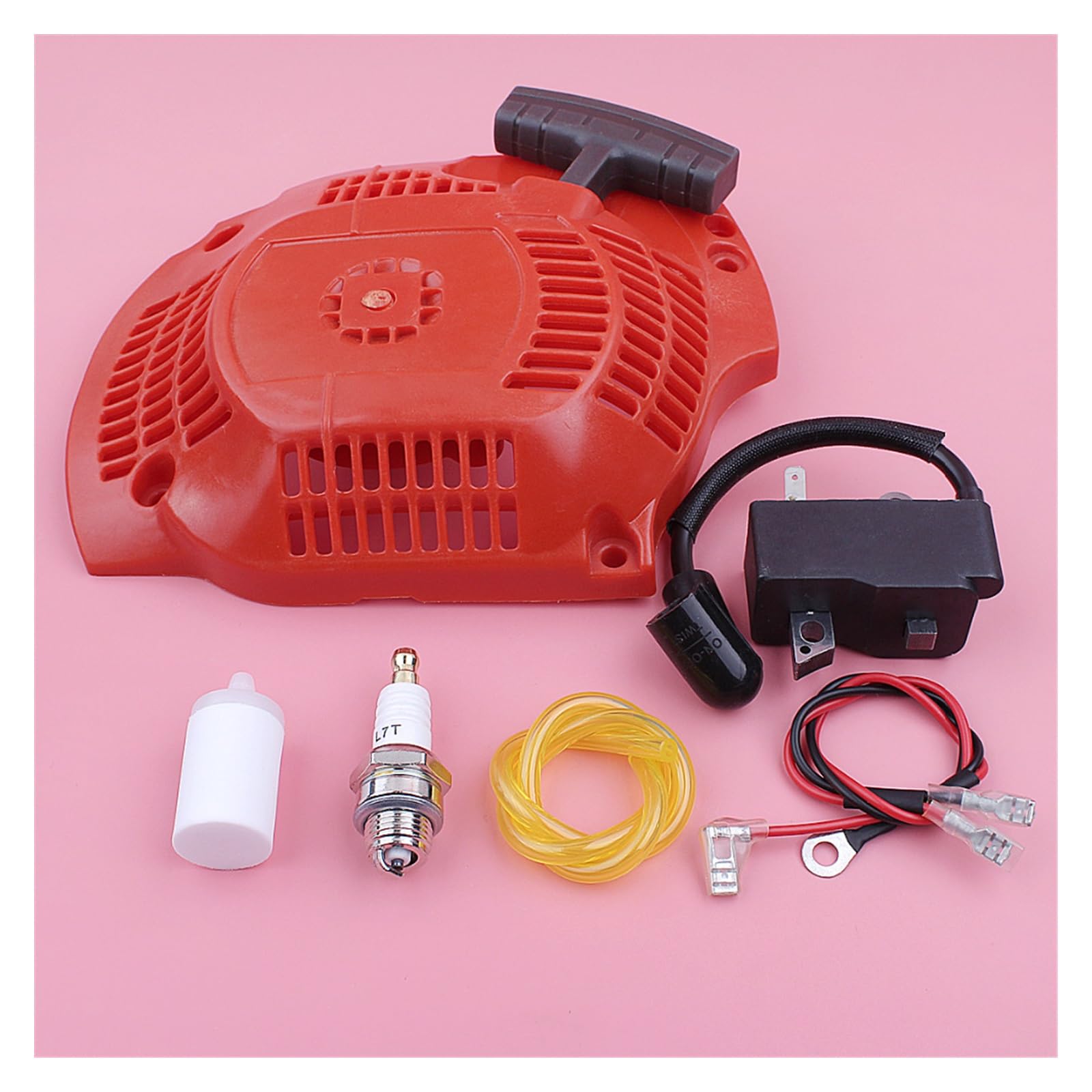 Bobina de encendido de arranque por cuerda for Husqvarna 445 450 línea de filtro de combustible herramienta de bujía motosierra reemplazar pieza de repuesto