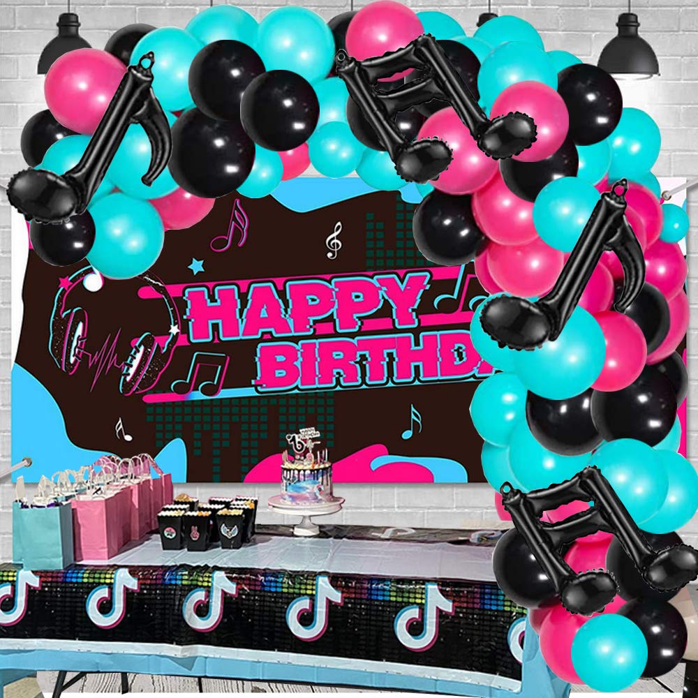 TikTok Balloon Arch Kit, Music Balloon Birthday Balloons Garland Kit