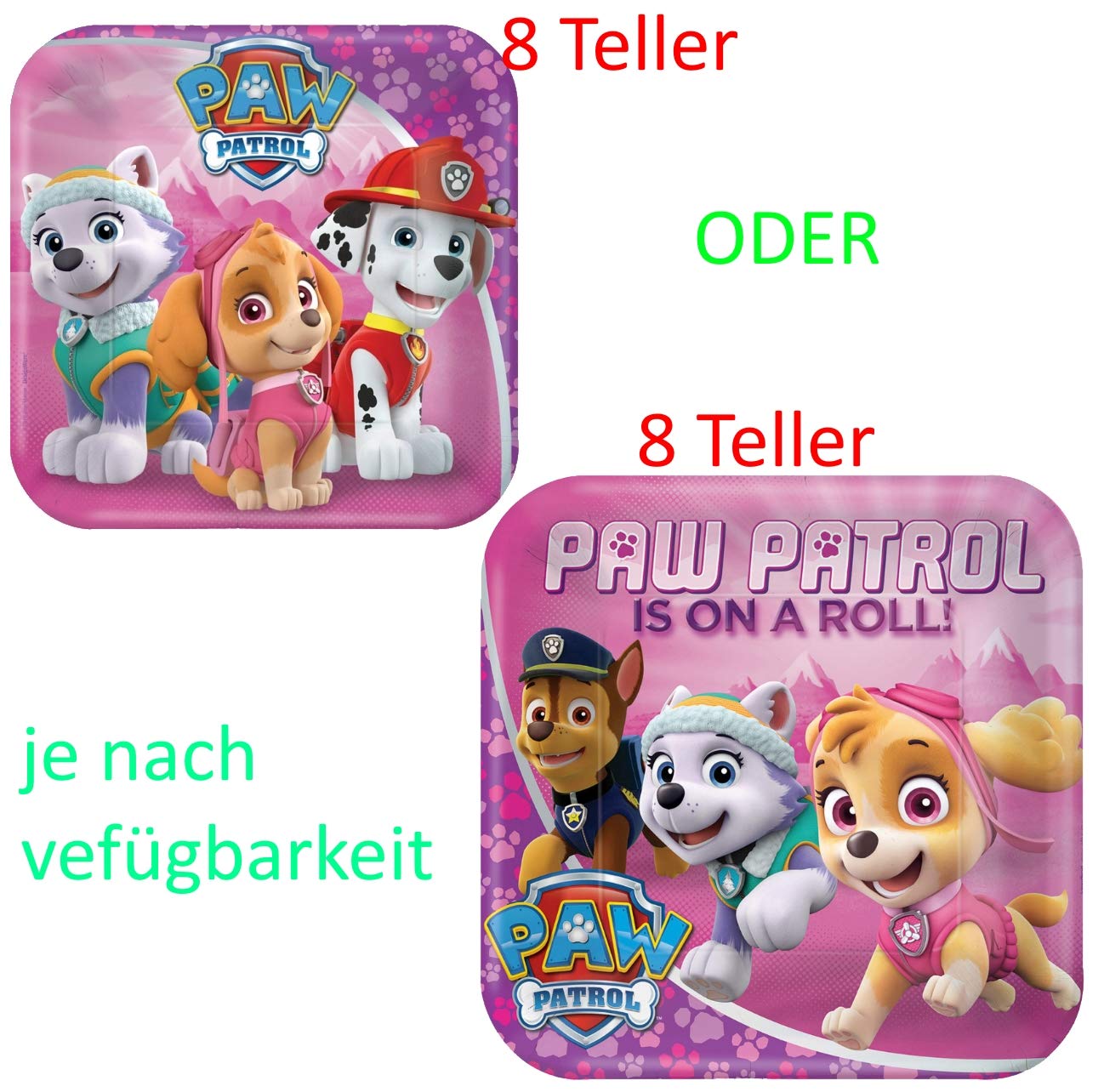 amscan 571665 - Copritavolo in plastica, motivo: Paw Patrol, colore: Rosa