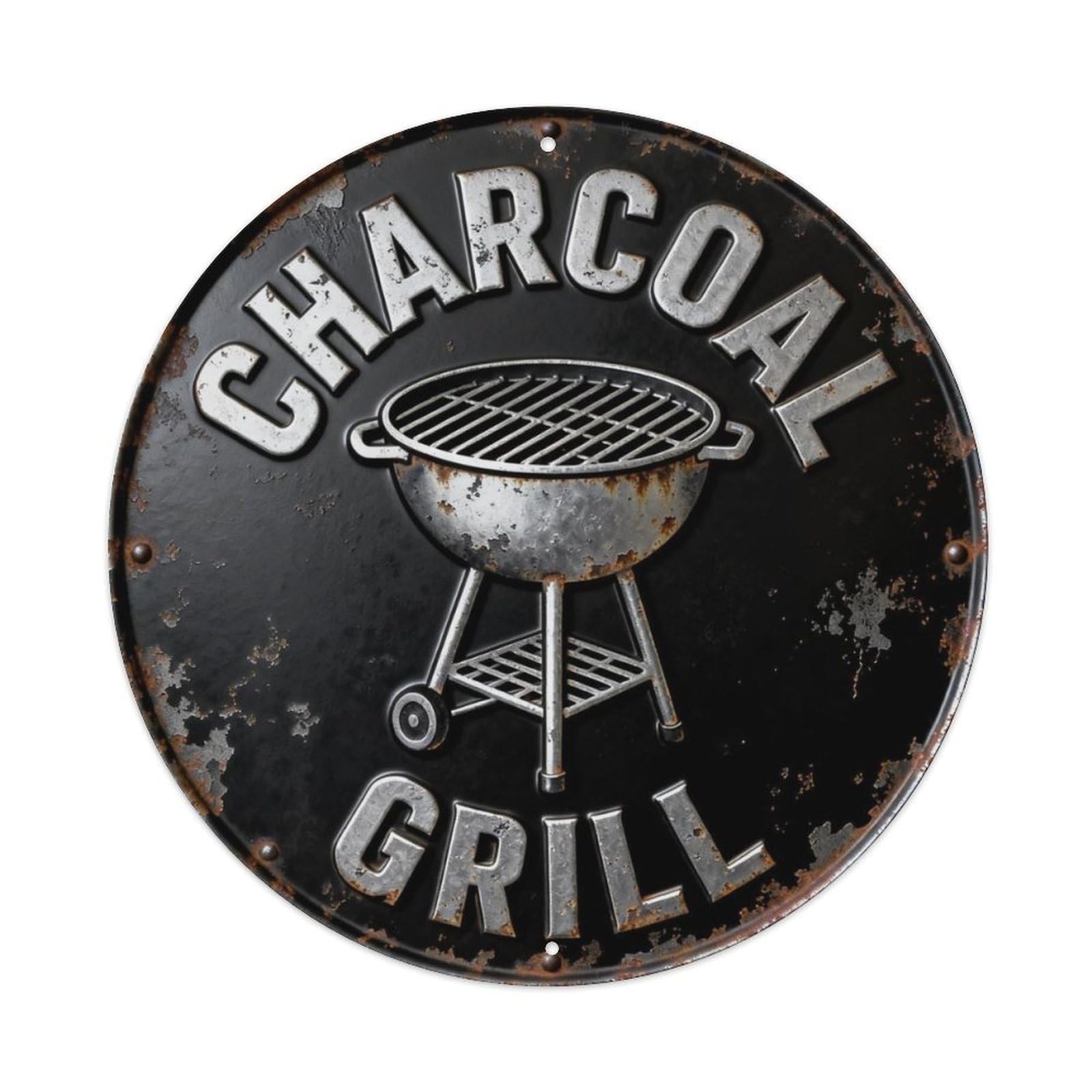 Charcoal Grill Metal Tin Sign Plaque