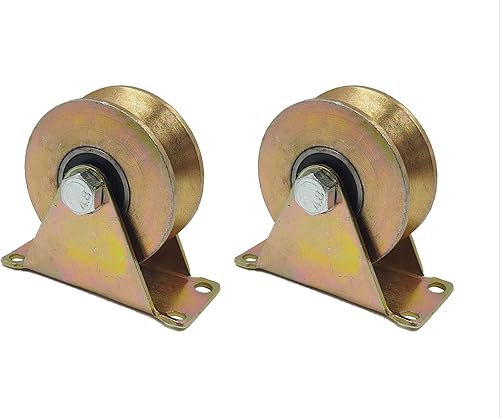 Rueda ranurada tipo V, rueda rígida resistente con soporte, para pista invertida, puerta enrollable, puerta corredera, máquinas industriales, riel