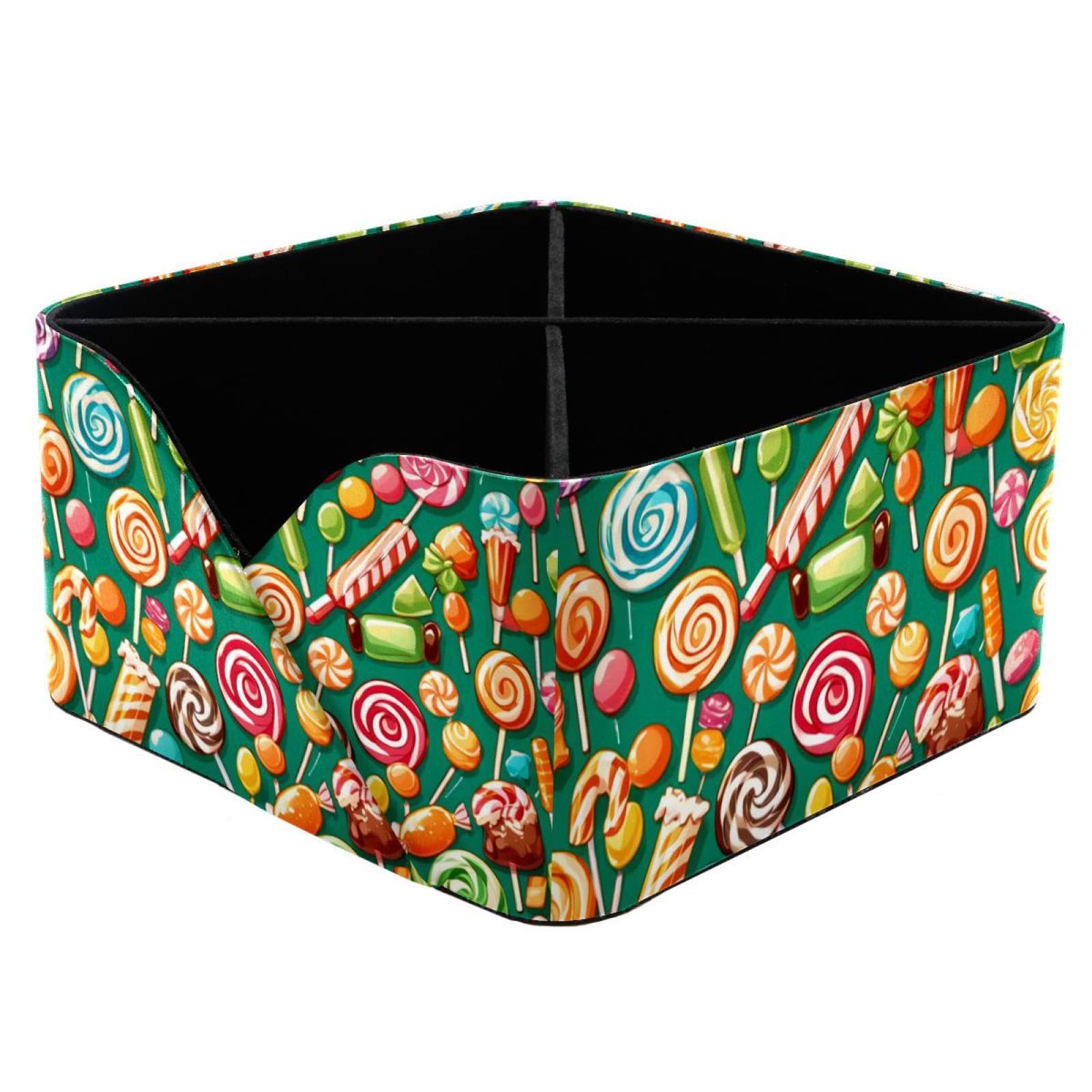 Boîte de rangement de bureau rectangulaire vert motif bonbon pour organiser vos essentiels