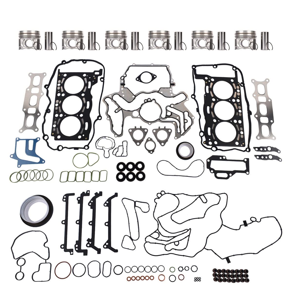 Set Guarnizioni Pistone e Testata Compatibile con T0ua-reg A4 A6 Q5 3.0 TDI 059107065