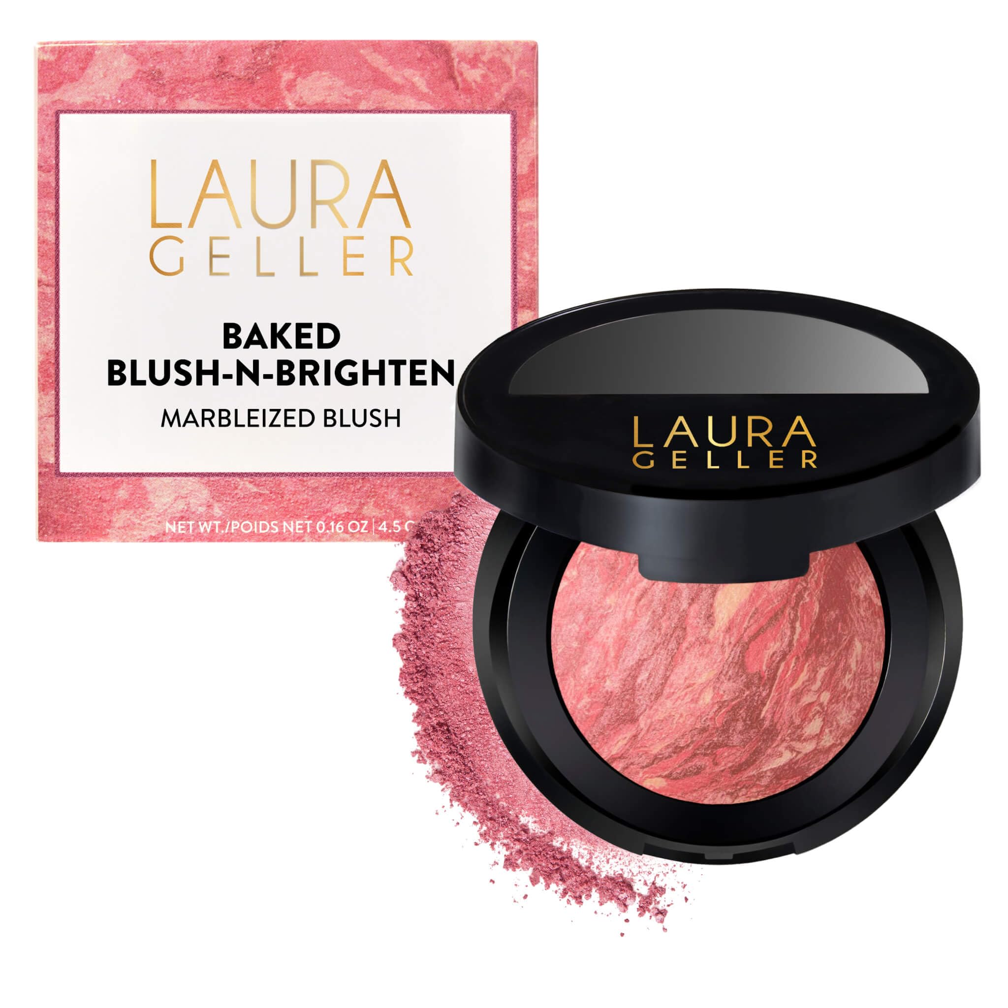 LAURA GELLER New York Baked Blush-n-Brighten Marbled Blush Powder, leichtes Creme-Rouge-Puder mit Satin-Finish für Ihr Make-up