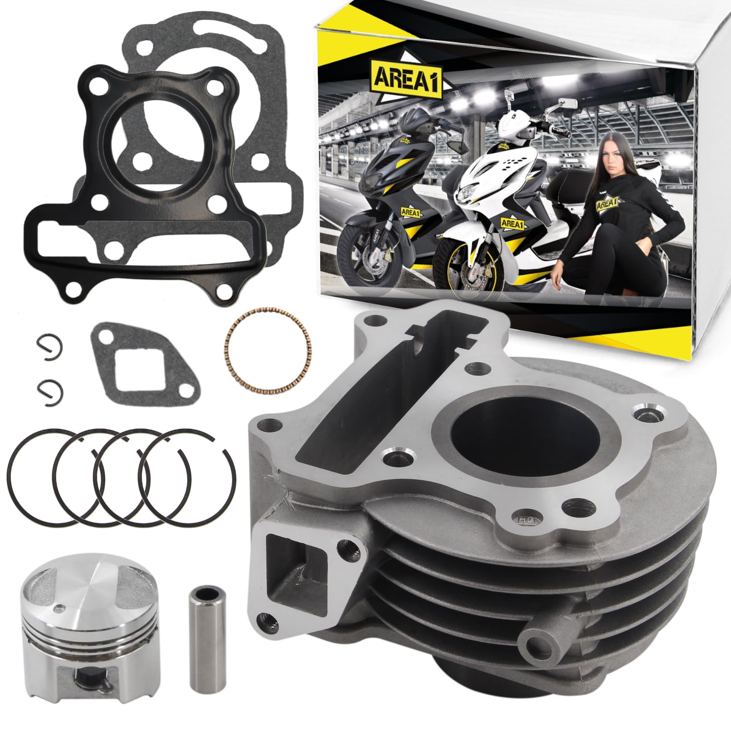 Area1 Replacement Cylinder GY6 50cc 4-Stroke 139QMB/QMA Compatible With