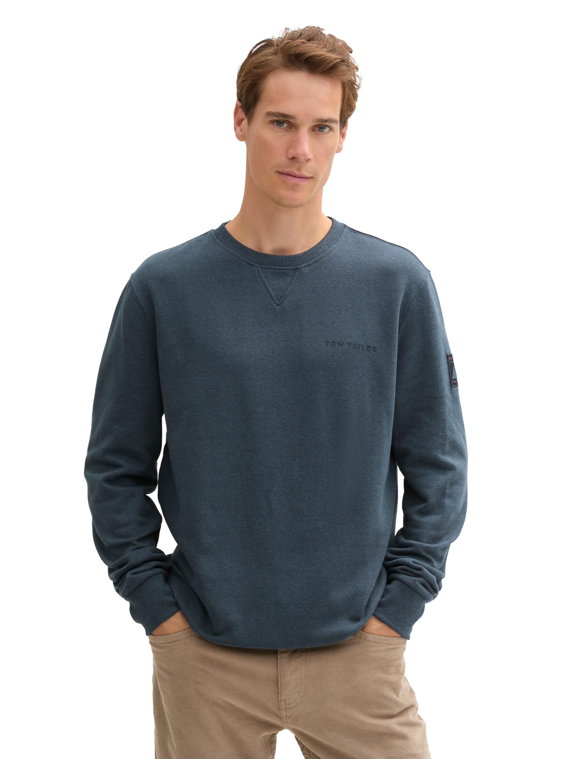 Tom Tailor Herren 1044007 Sweatshirt mit Logo-Print