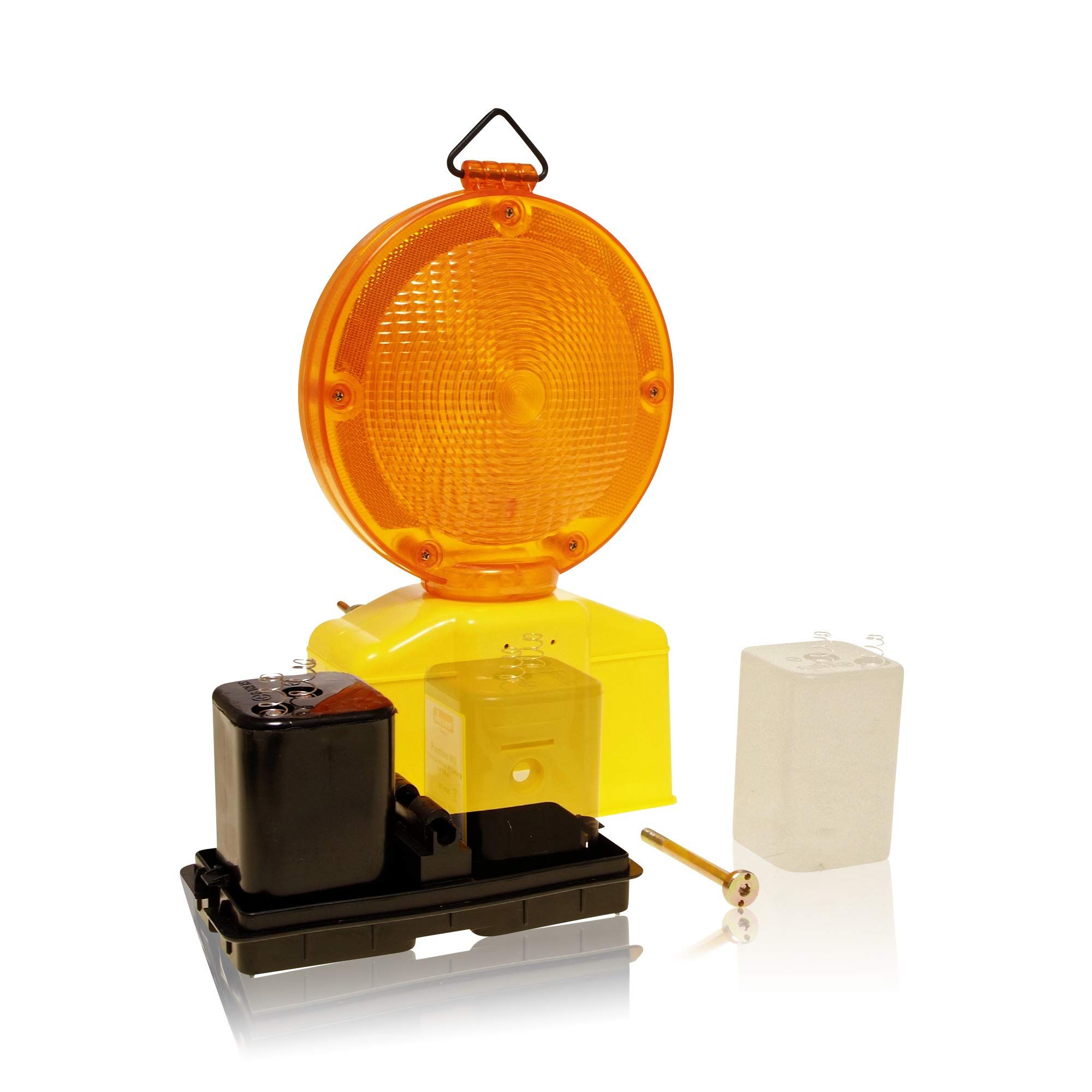 LED-MARTIN® 2er Sparset Warnleuchte - gelb - automatische TAG/Nachtschaltung - Blinklicht - Warnleuchten - Baustellenleuchte - Straßenbau - Absicherung - Straßenverkehr - Absperrtechnik