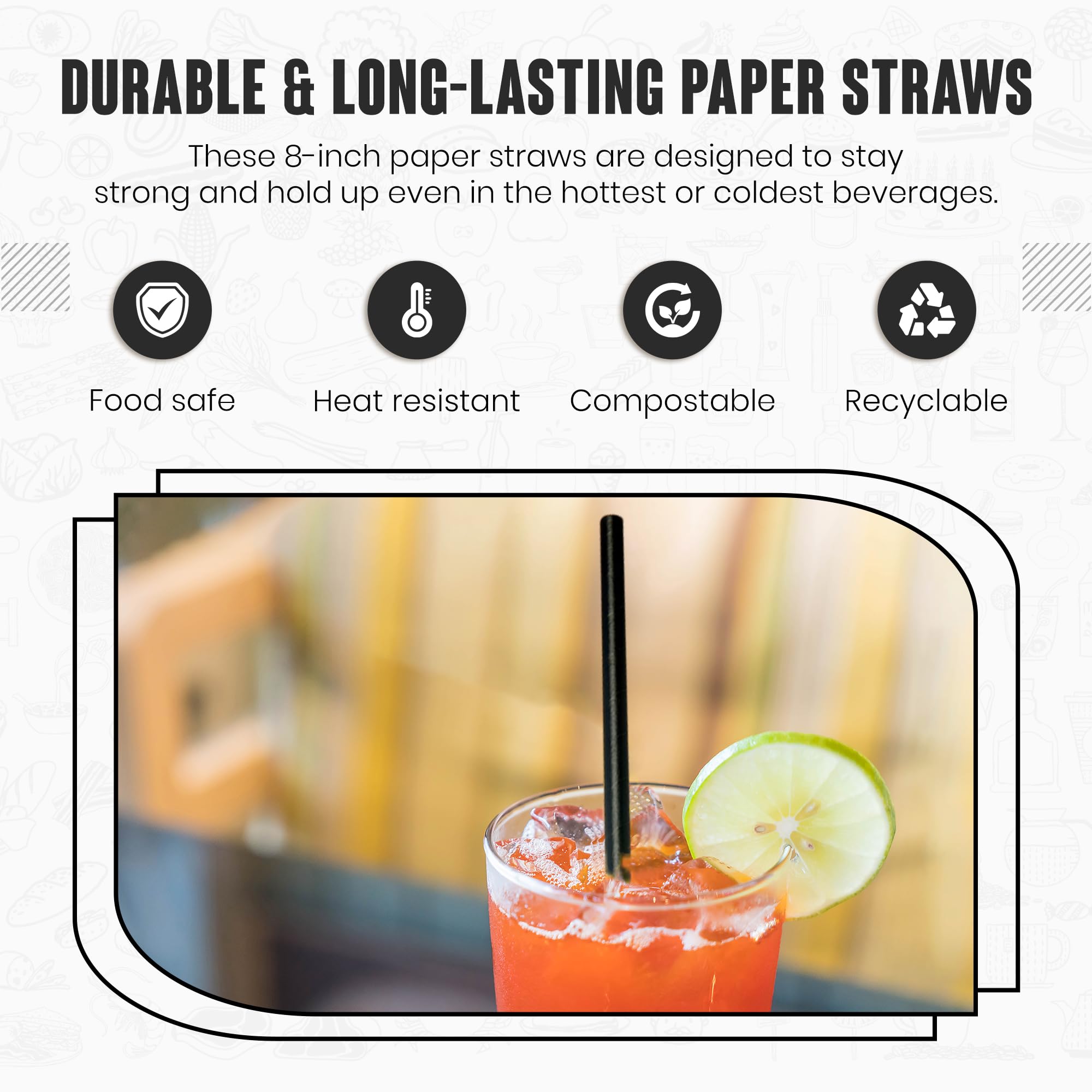 We Can Source It Ltd - Noir Papier Pailles - 100% Biodégrada