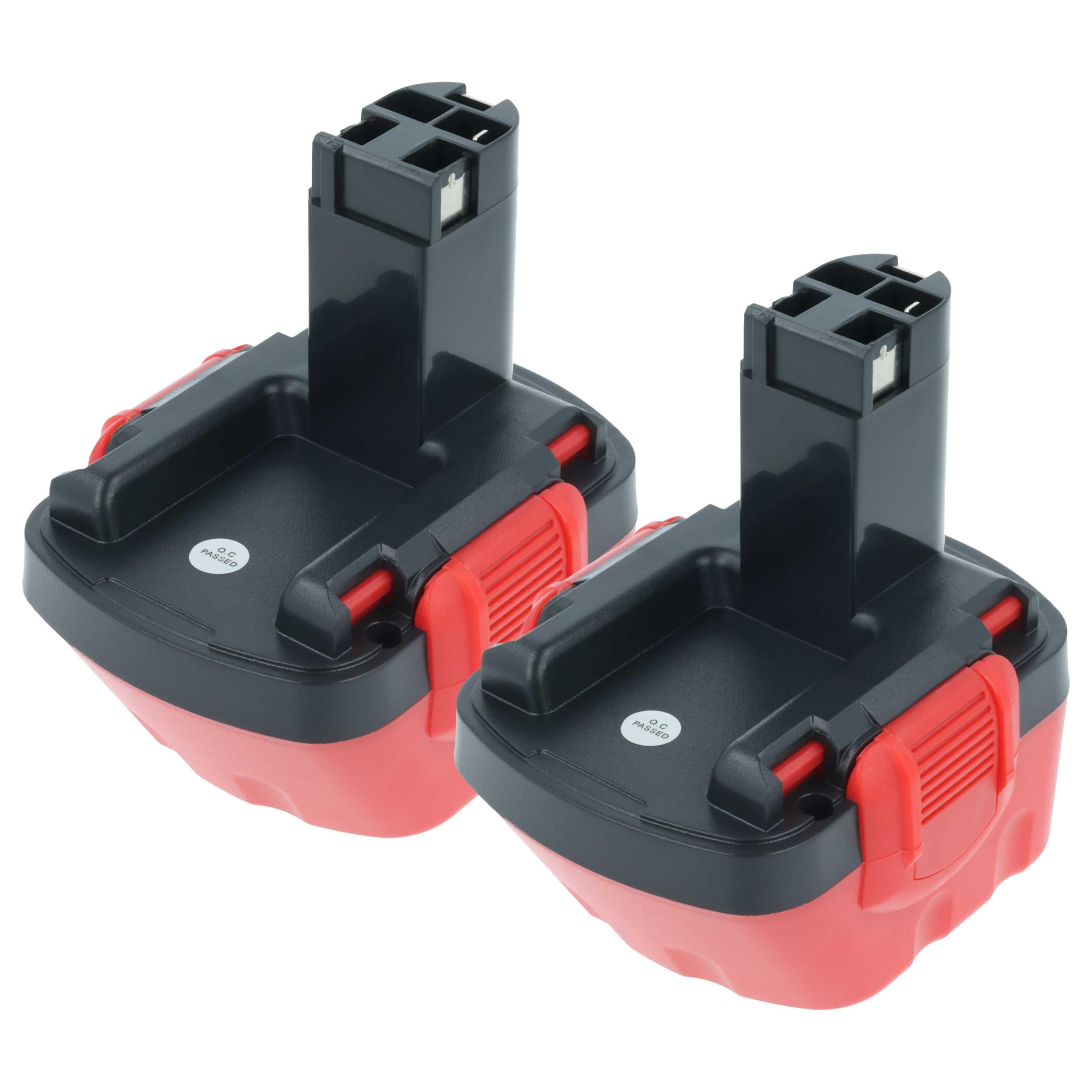 vhbw 2X Battery Replaces Bosch 2 607 335 273, 2 607 335 261, 2 607 335 262, 2 60 7335 249 For, Power Tool (1500mAh, NiMH, 12V)