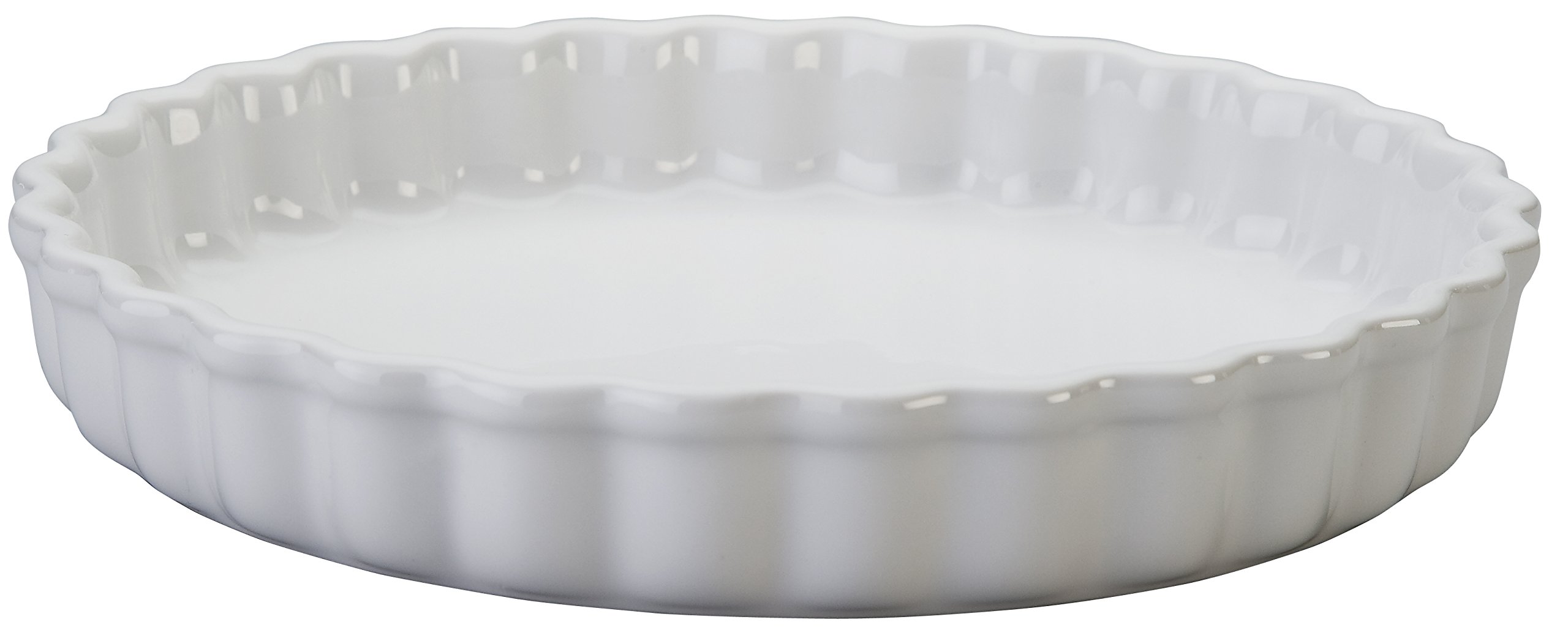 Stoneware 1.45-Quart Tart Dish, White