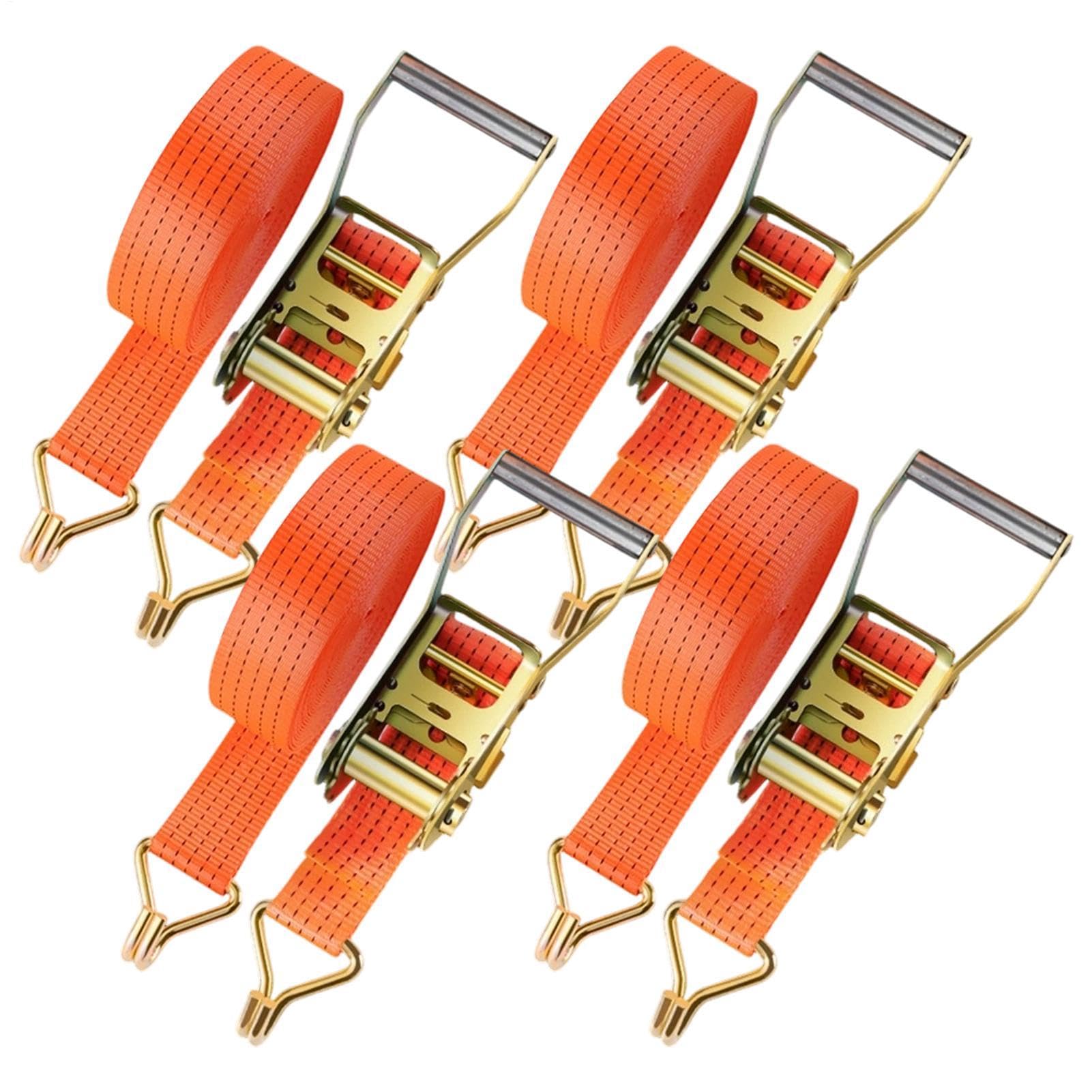 Cinghie di Fissaggio per Auto su Rimorchio 4 Pezzi Tessuta Resistente