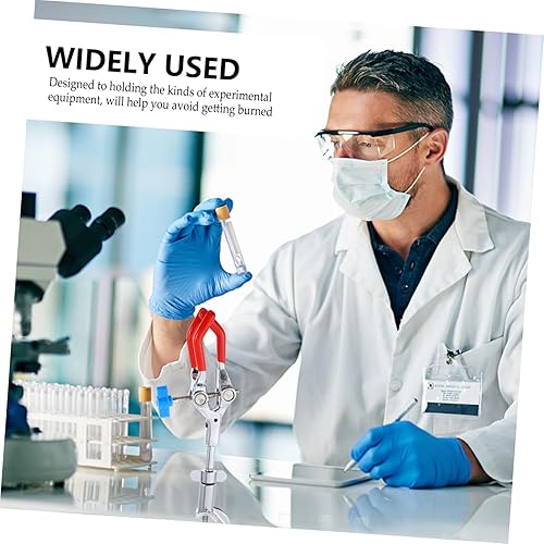 Miniatura 6 de Abrazadera de clip de frasco de 3 clips de laboratorio Ajustar abrazadera de laboratorio Abrazadera de tubo de ensayo Soporte de condensador Ajustar