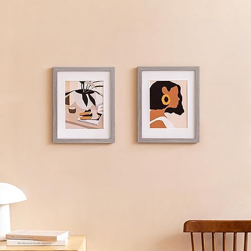 Vista 93 de eletecpro Juego de 10 marcos de fotos de 8.5 x 11 pulgadas, collage de fotos, decoración de pared, fotos de 5 x 7 con paspartú o de 8.5 x 11 Negro