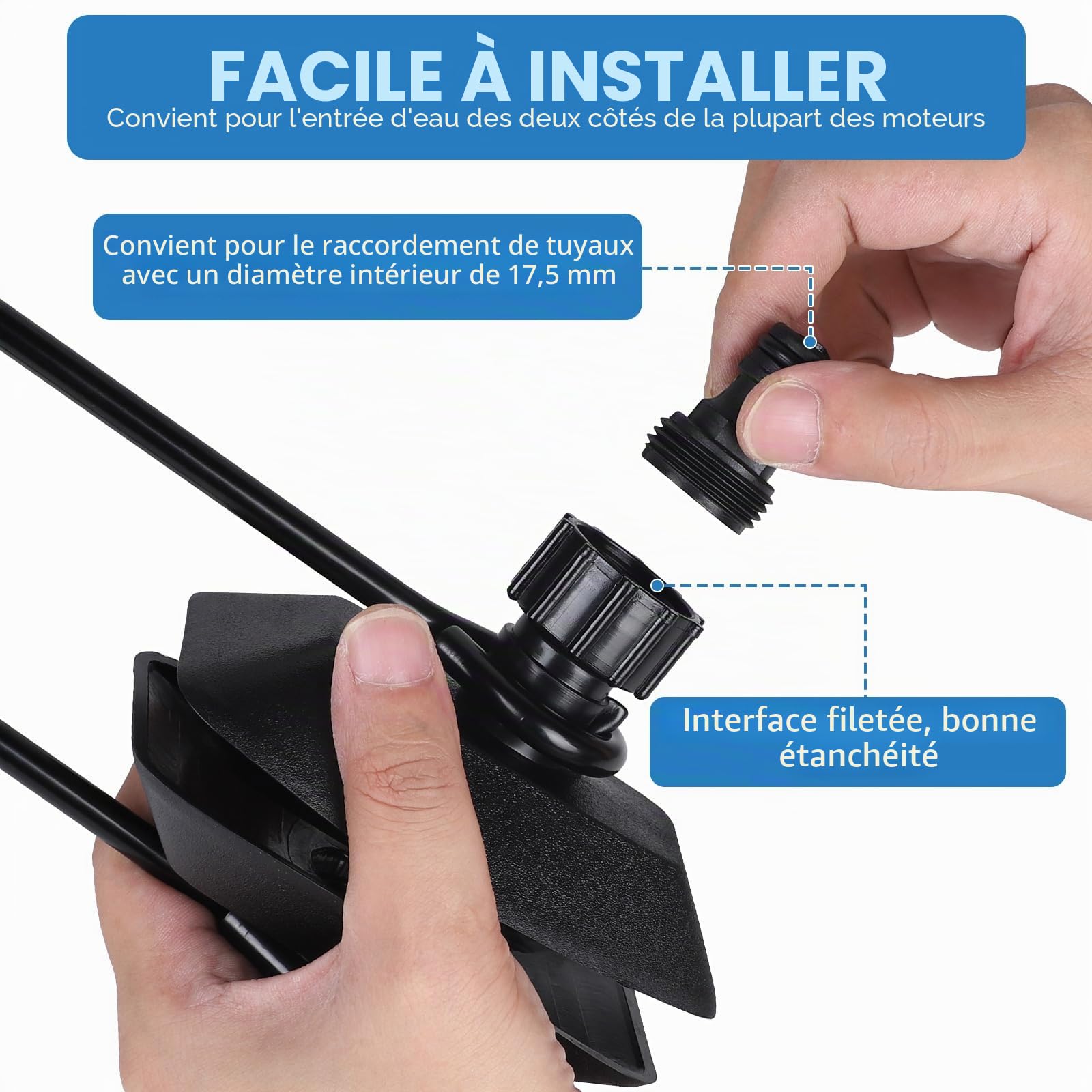 lalago Moteur de Nettoyage de Bateau Monotube, Oreille de Rinçage à Double Ohren Universel