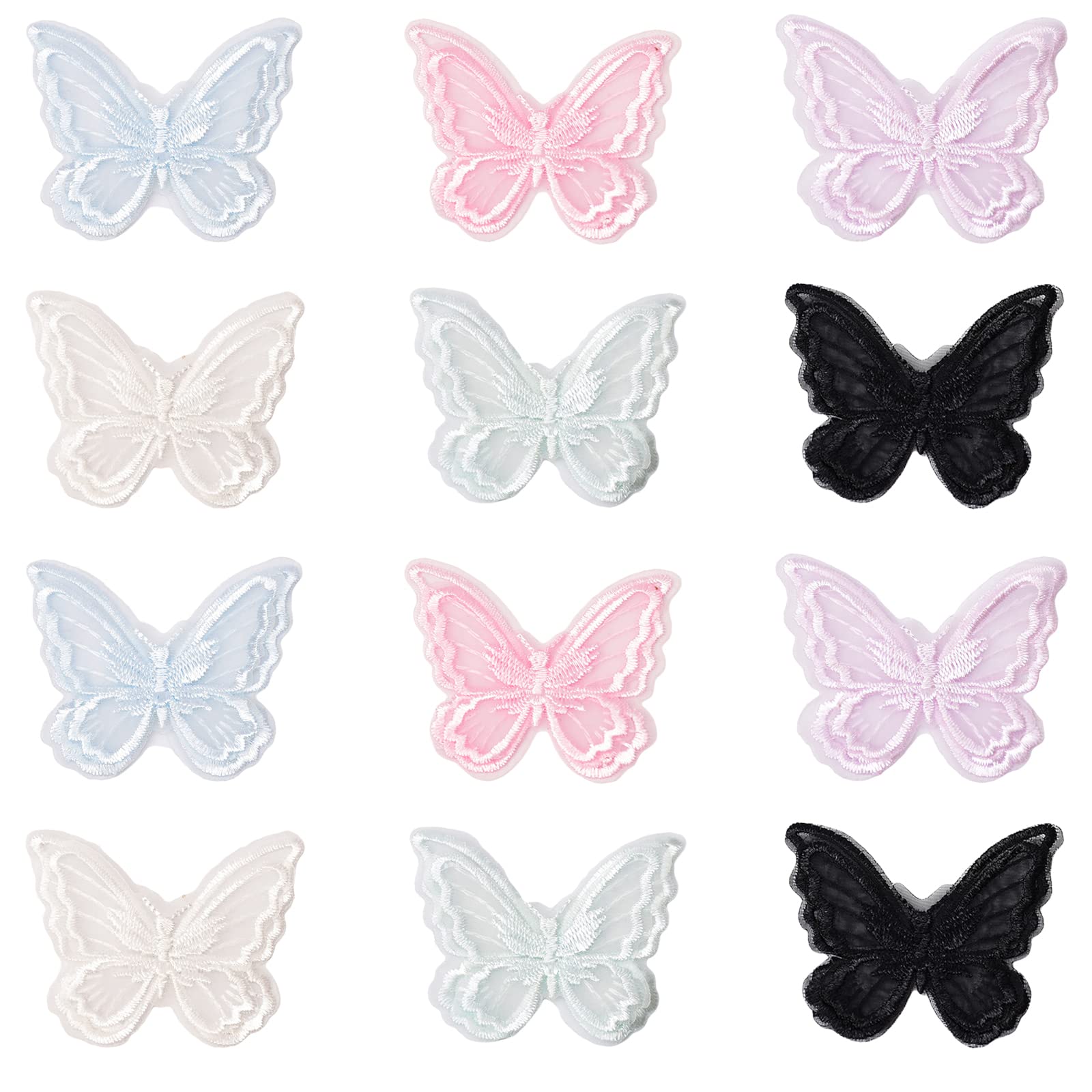 Toppe Ricamate Farfalla - 18 Pezzi, Doppio Strato Organza - Per Decorazioni Fai-da-te - Foto 6