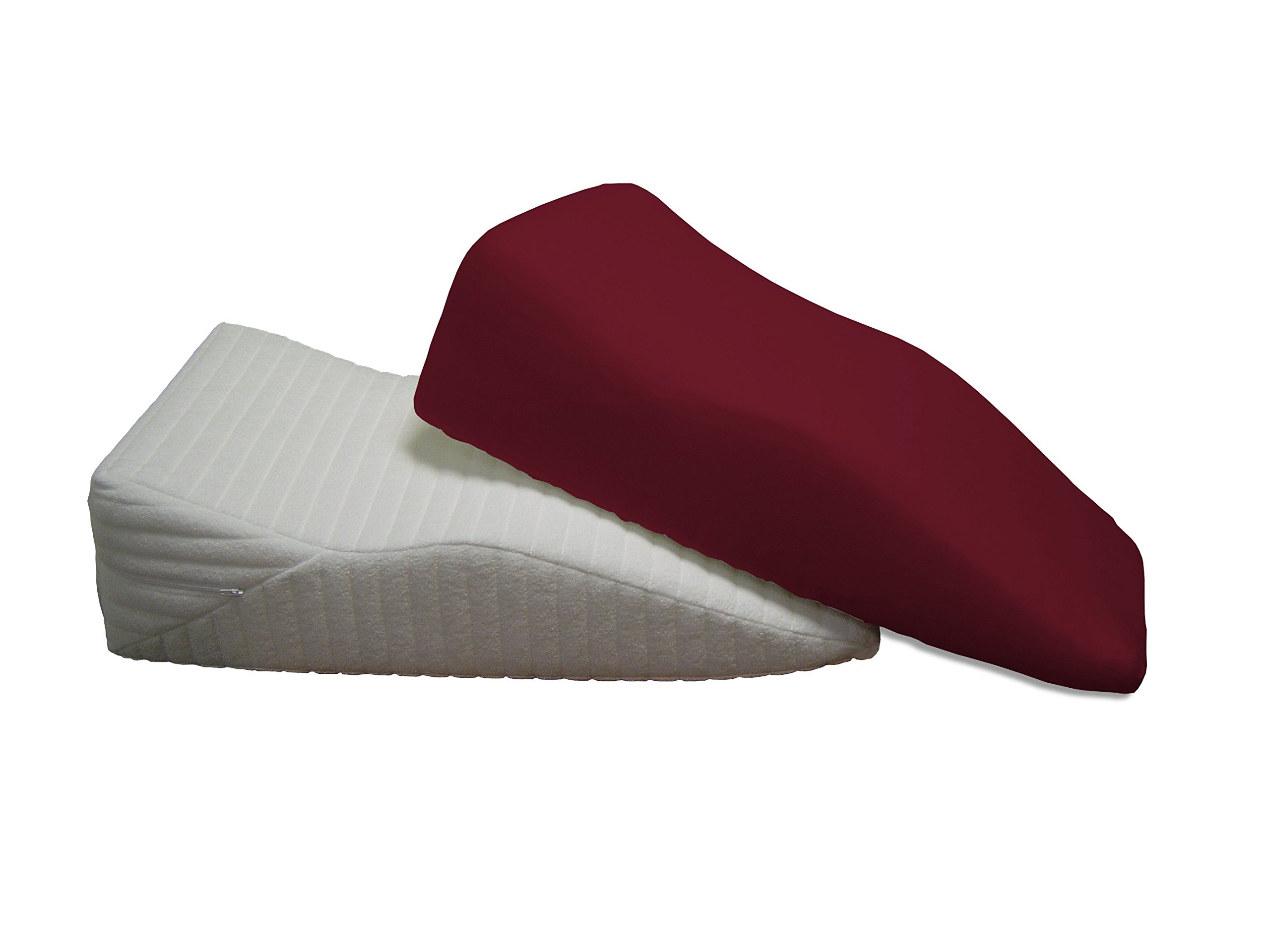 Dukal | Bezug für Beinruhekissen/Venenkissen | Maße: 40x70 cm | aus hochwertigem DOPPEL-Jersey | 100% Baumwolle | Farbe: Burgund