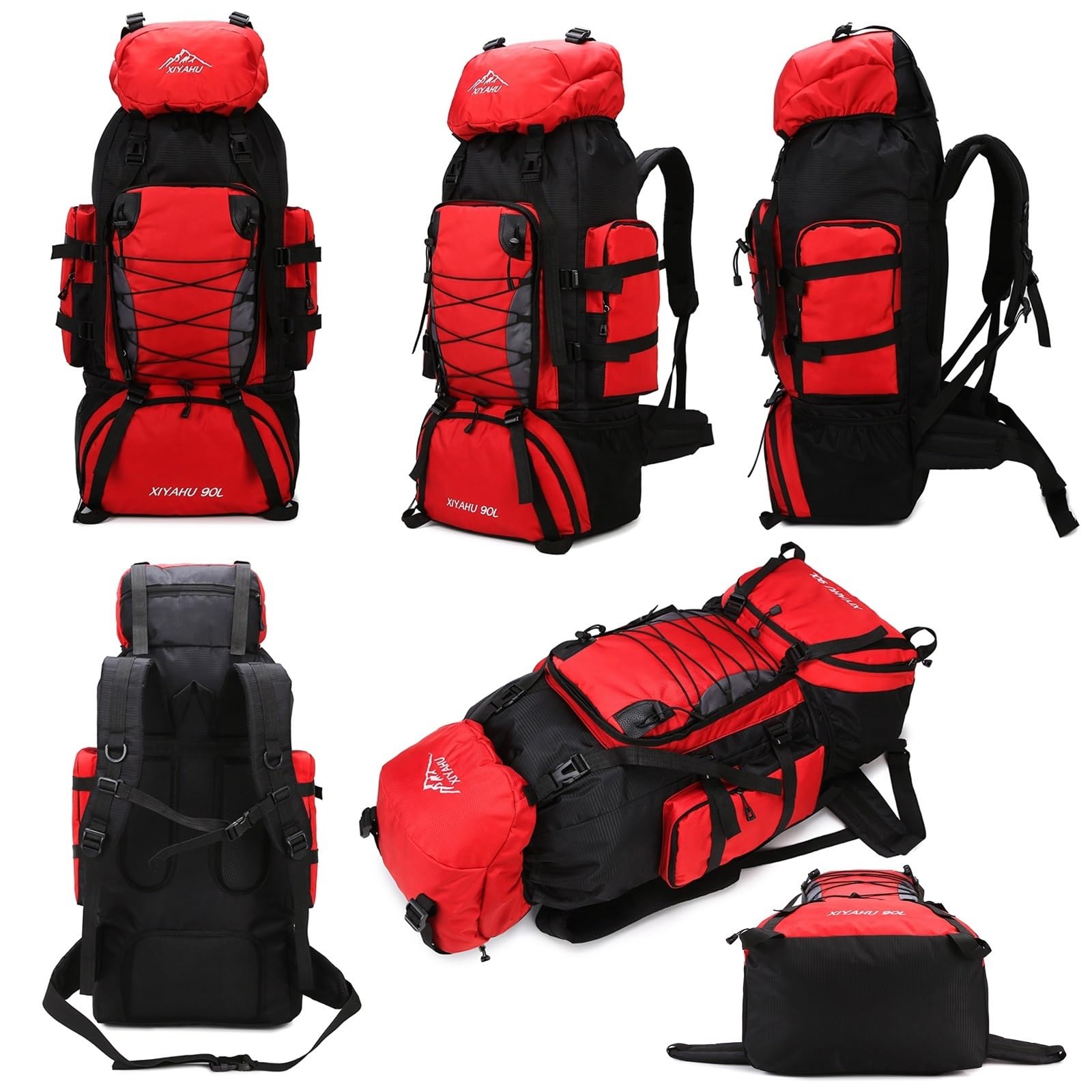 Plecak turystyczny 90L Plecak trekkingowy Plecak trekkingowy o dużej pojemności Torby podróżne na świeżym powietrzu Sprzęt sportowy(Black)