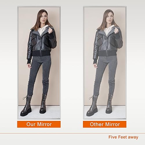 Miniatura 6 de PexFix Espejo de suelo de longitud completa de 64 x 22 pulgadas, espejo de cuerpo completo con soporte, espejo de cuerpo completo para decoración