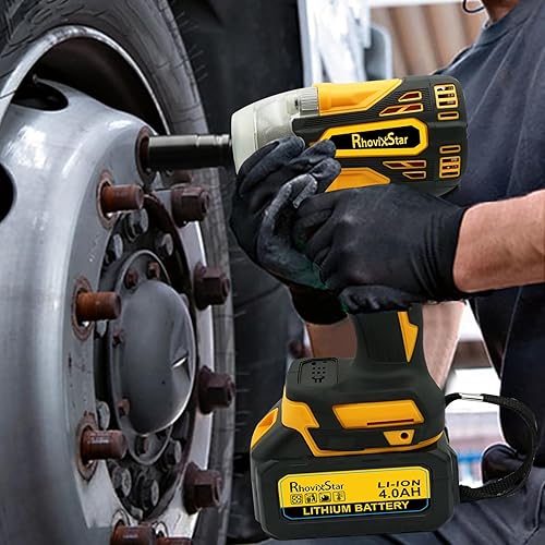 Miniatura 9 de Rhovixster Pistola de impacto de 12, juego de llaves de impacto inalámbricas, impacto de 12 par, motor sin escobillas, pistolas de impacto de alto