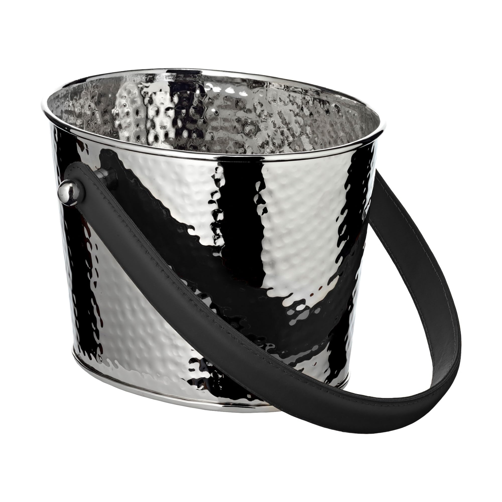 EDZARD Champanera Gavin (23 x 18 cm, H 16 cm), niquelada, martillada, para 1 botella – enfriador de vino, enfriador de botellas, cubitera