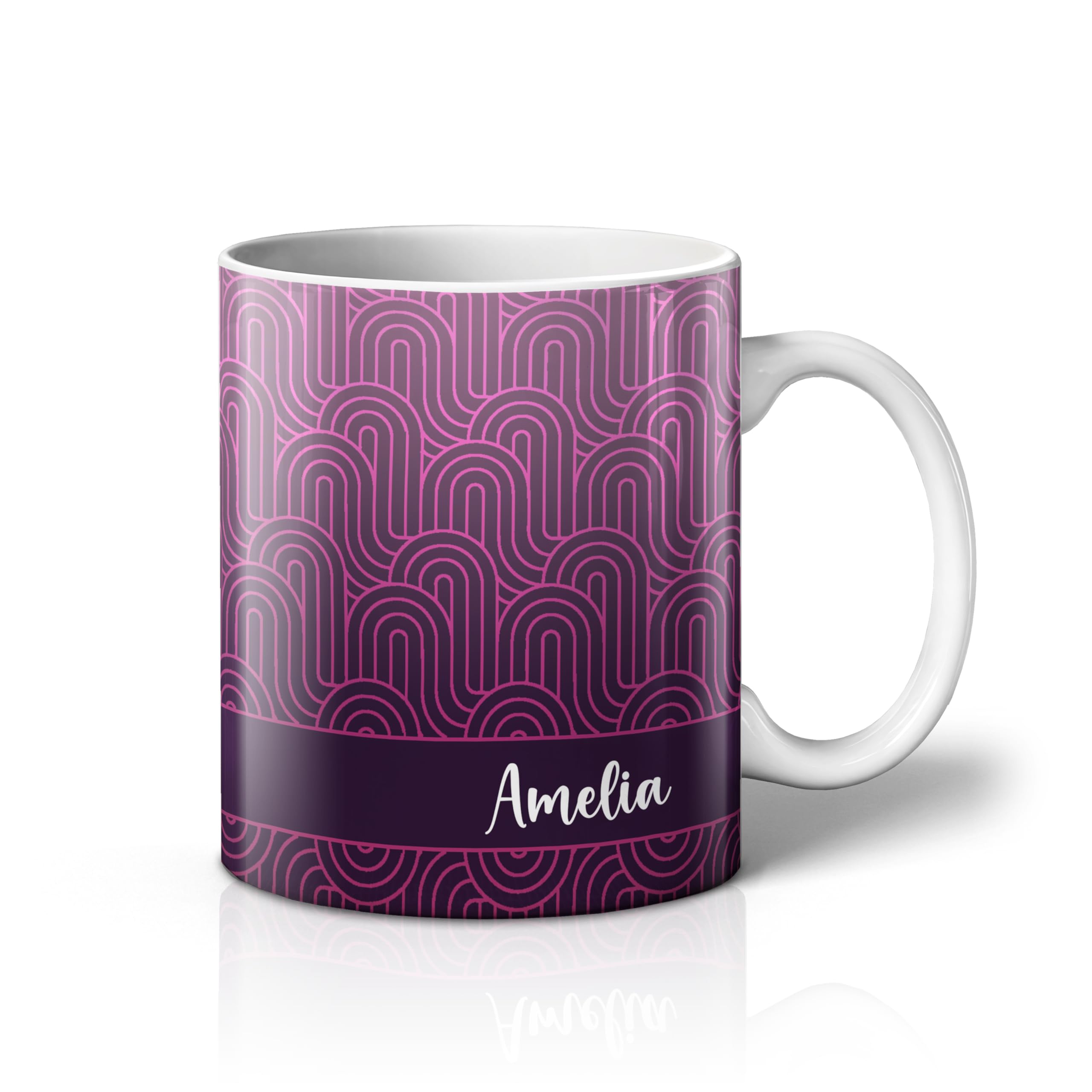 iCaseDesigner Personalised Colourful Pattern Mug with Any Name – Custom Coffee Mug – 11 Oz Tea Cup – Unique Customised Gift for Men, Women, Work, Birthdays and Anniversaries - 18. Purple Deco