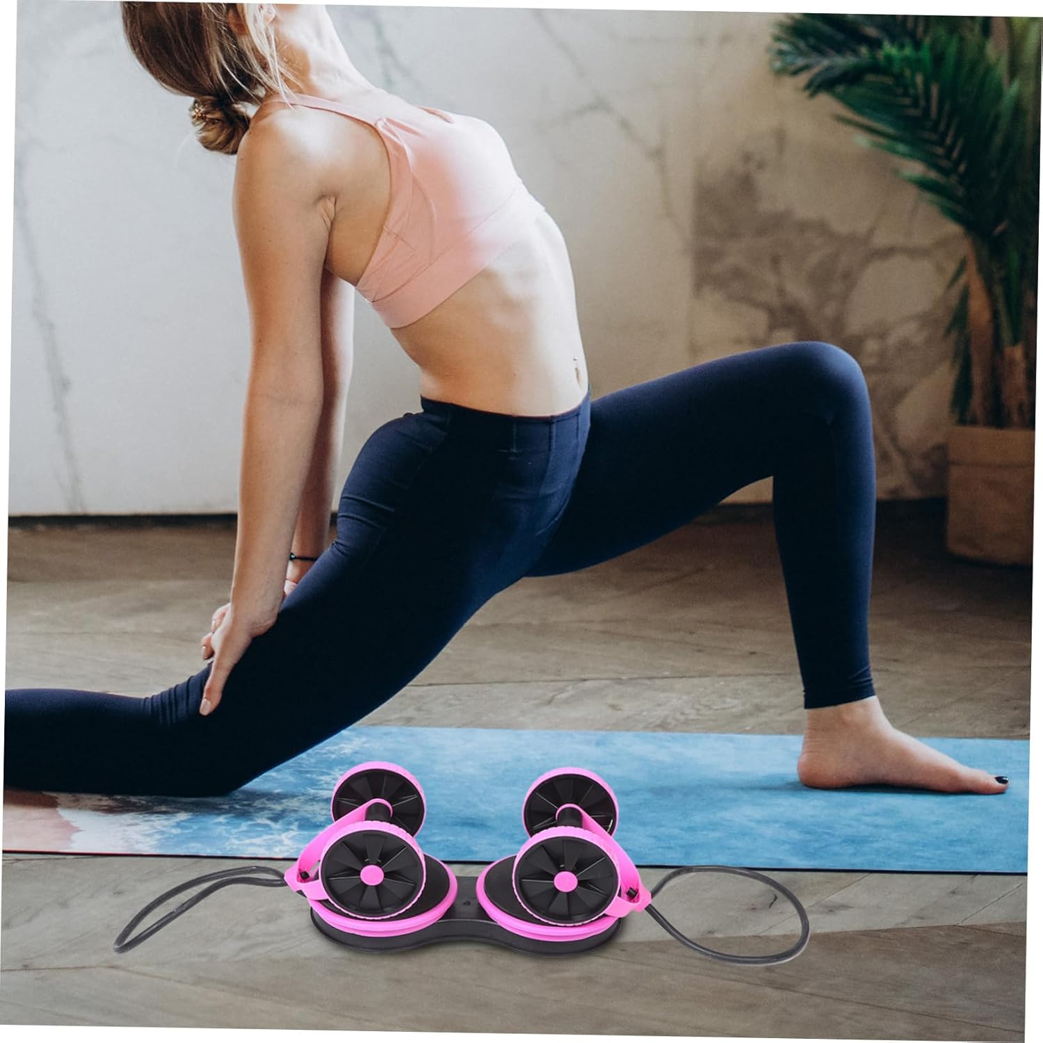 Detachable Resistance Pull Rope Tool for Abdominal Training Wheel for Waist and Arm Exercise Multi-functional Fitness Equipment