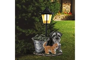 POTEY Solar Dog Statues for Garden Decor