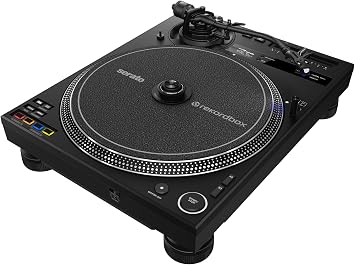 Pioneer DJ PLX-CRSS12 Professional Direct Drive Turntable with DVS Control - Black Bundle with Headphones, TRS-to-RCA Breakout Cable, Slipmat, Cleaning Kit, and Austin Bazaar Polishing Cloth
