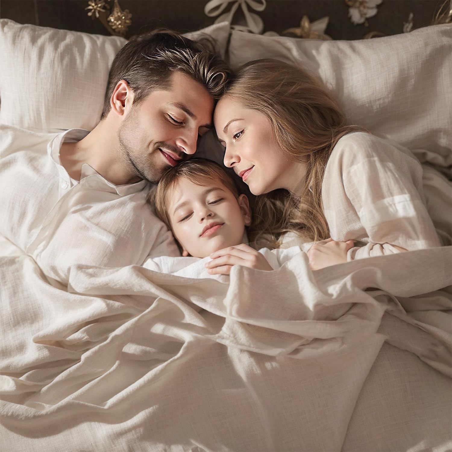 TUMEI 100% French Linen Sheets Queen Size, 4-Piece Linen Bed Sheet Set Queen, Breathable & Cooling, Soft & Durable, 16" Deep Pocket, 1 Flat Sheet, 1 Fitted Sheet, 2 Pillowcases (Queen, Natural Linen) - Image 2